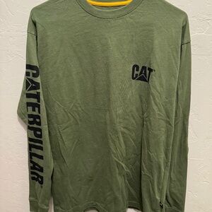 CAT Caterpillar olive green long sleeve tshirt M